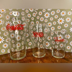 Set of 3 vintage Coca Cola glasses❤️